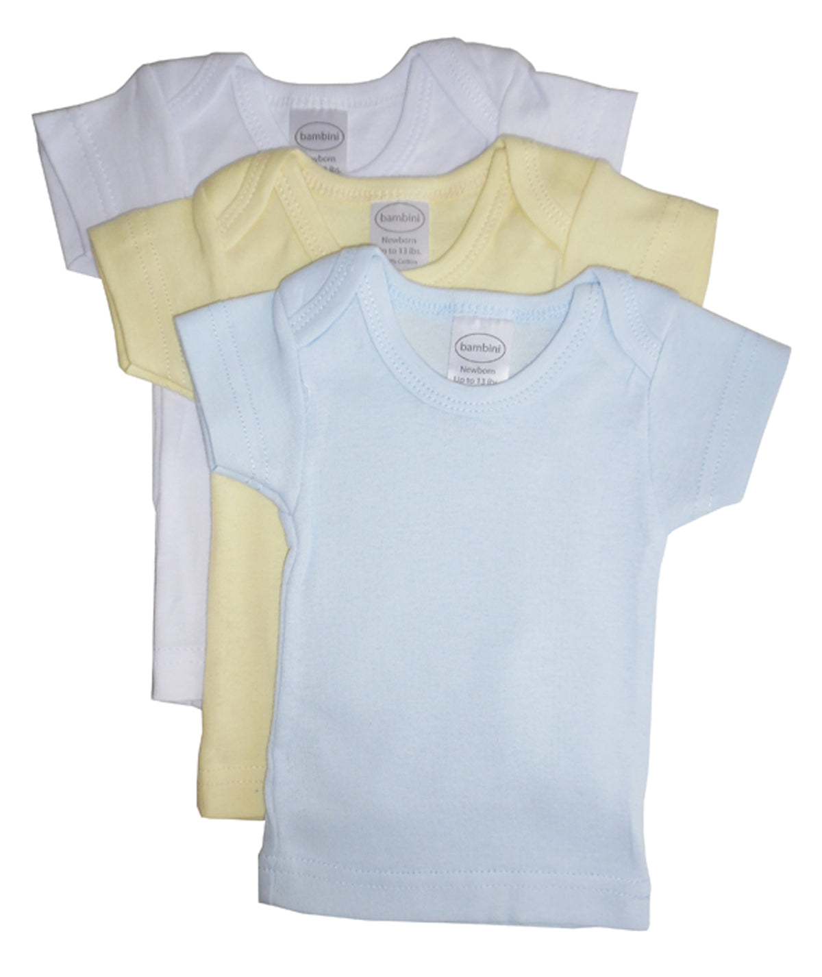 Bambini Boys Pastel Variety Short Sleeve Lap T-Shirts - 3 PACK -