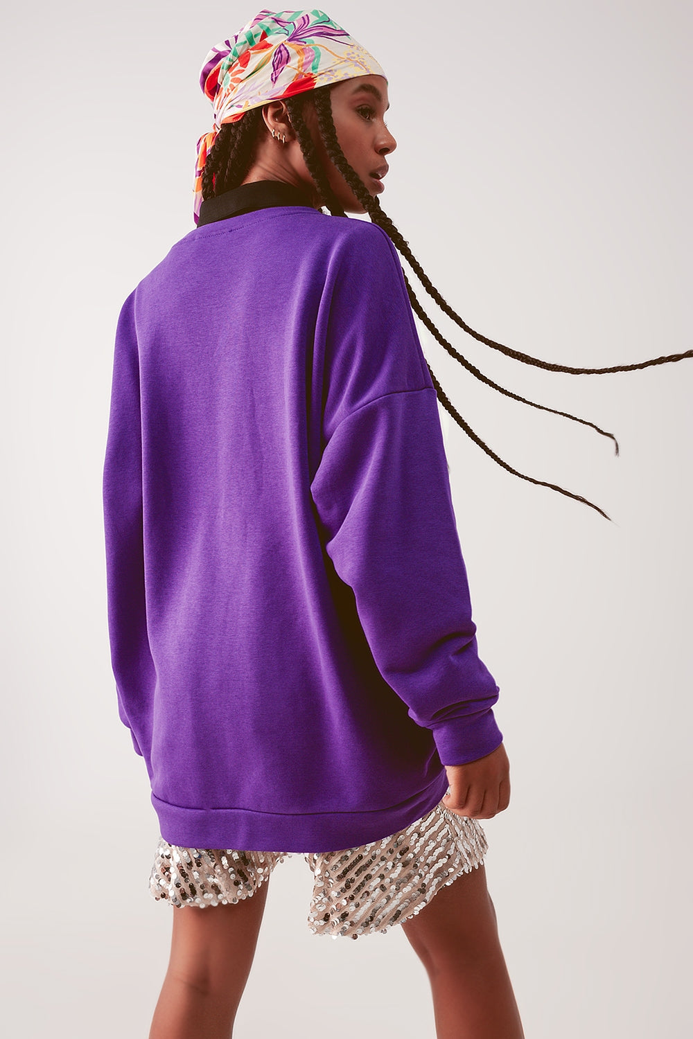 Q2 - Oversized Sweatshirt in Purple - 1 COLOR -