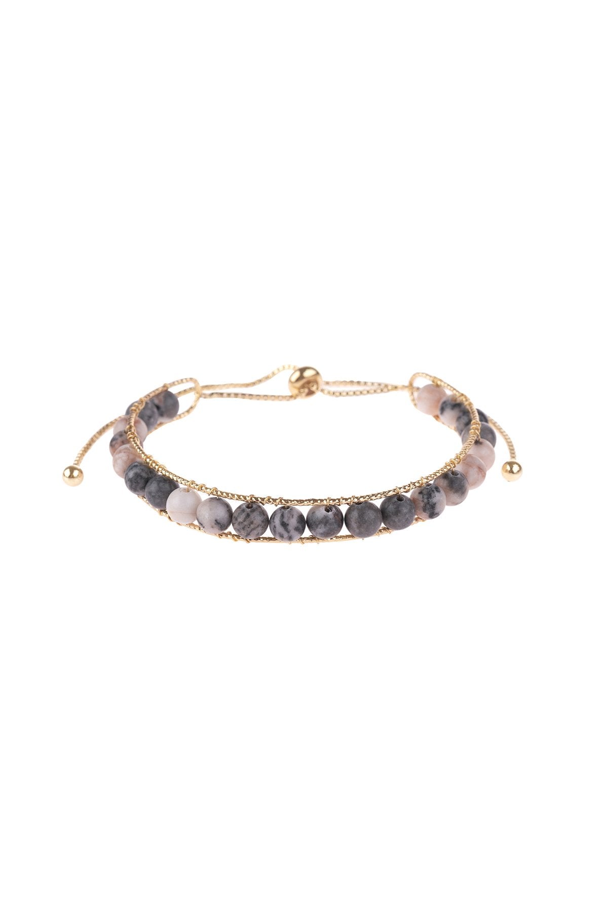 Natural Stone Beads Pull-Through Bracelet - 9 COLORS -