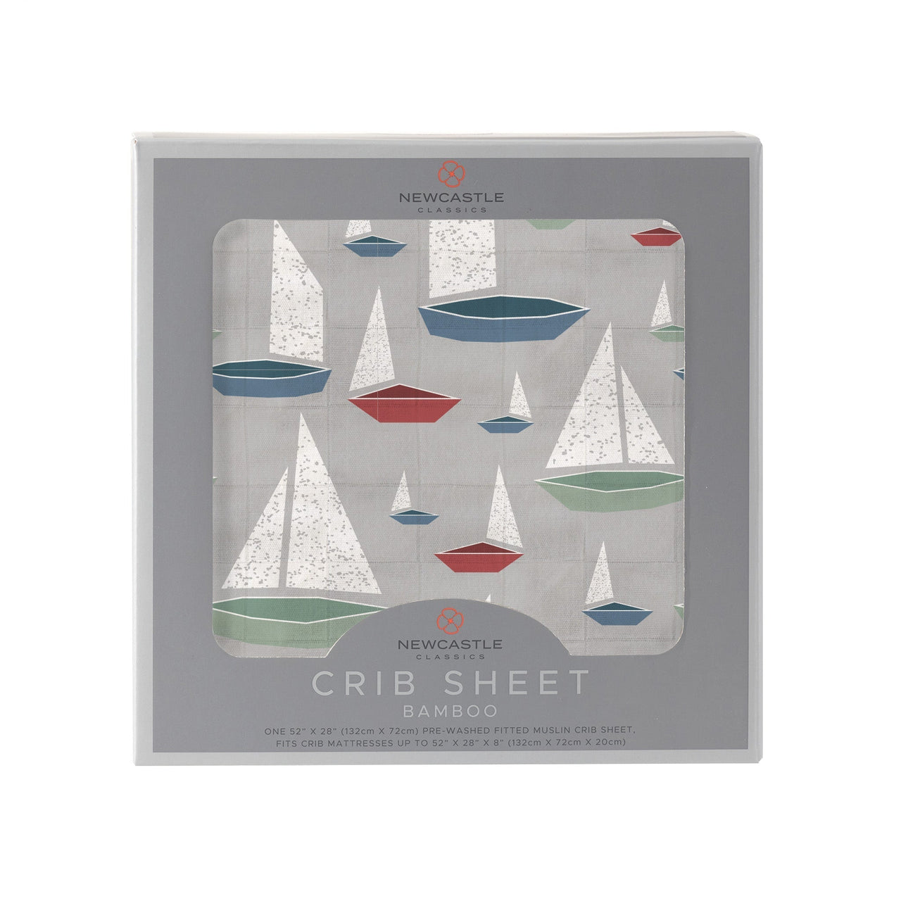 Newcastle - Marina Sailboats Bamboo Muslin Crib Sheet -