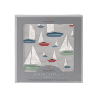 Thumbnail for Newcastle - Marina Sailboats Bamboo Muslin Crib Sheet -