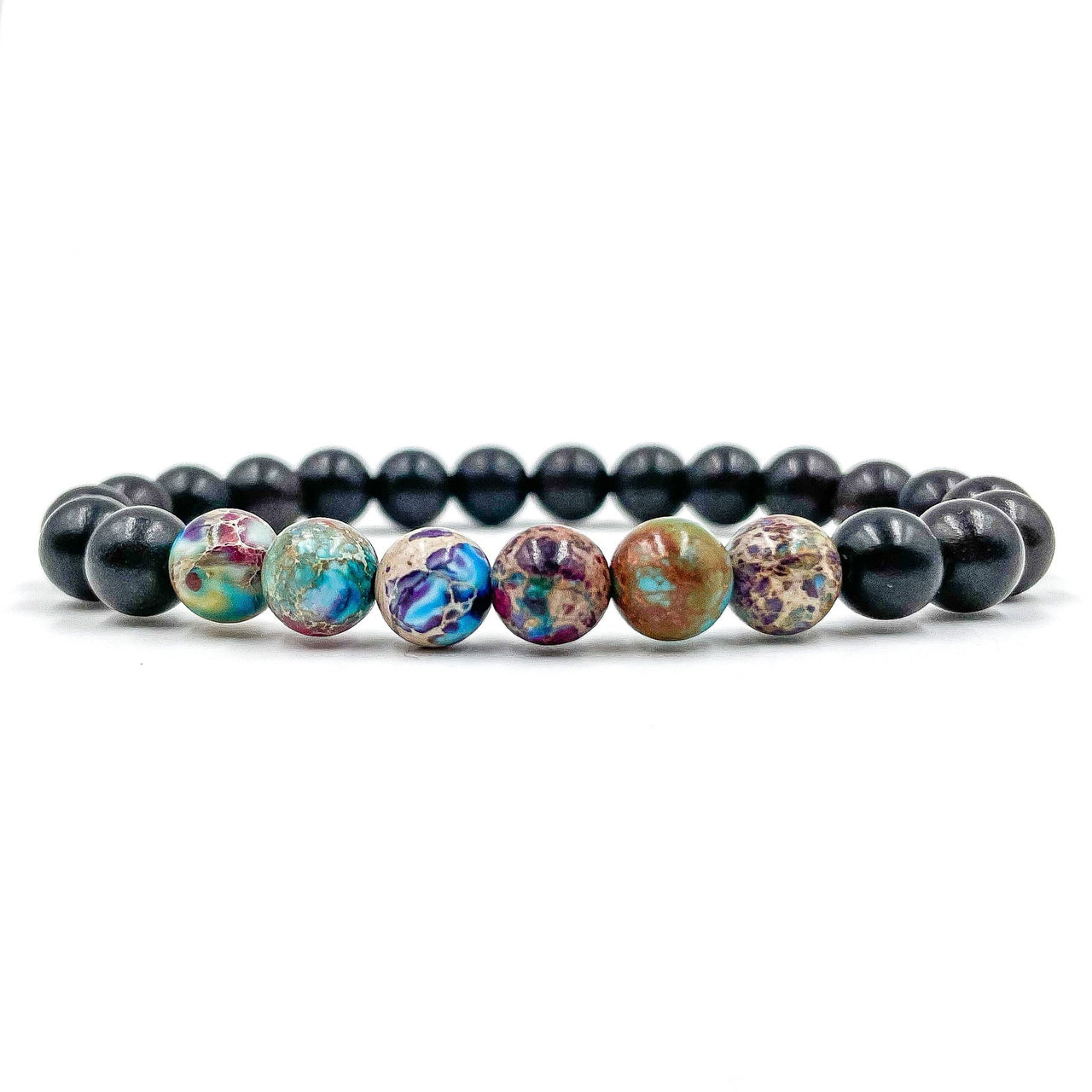 Grove - Galaxy Jasper & Ebony Blackwood Mala Beaded Bracelet -