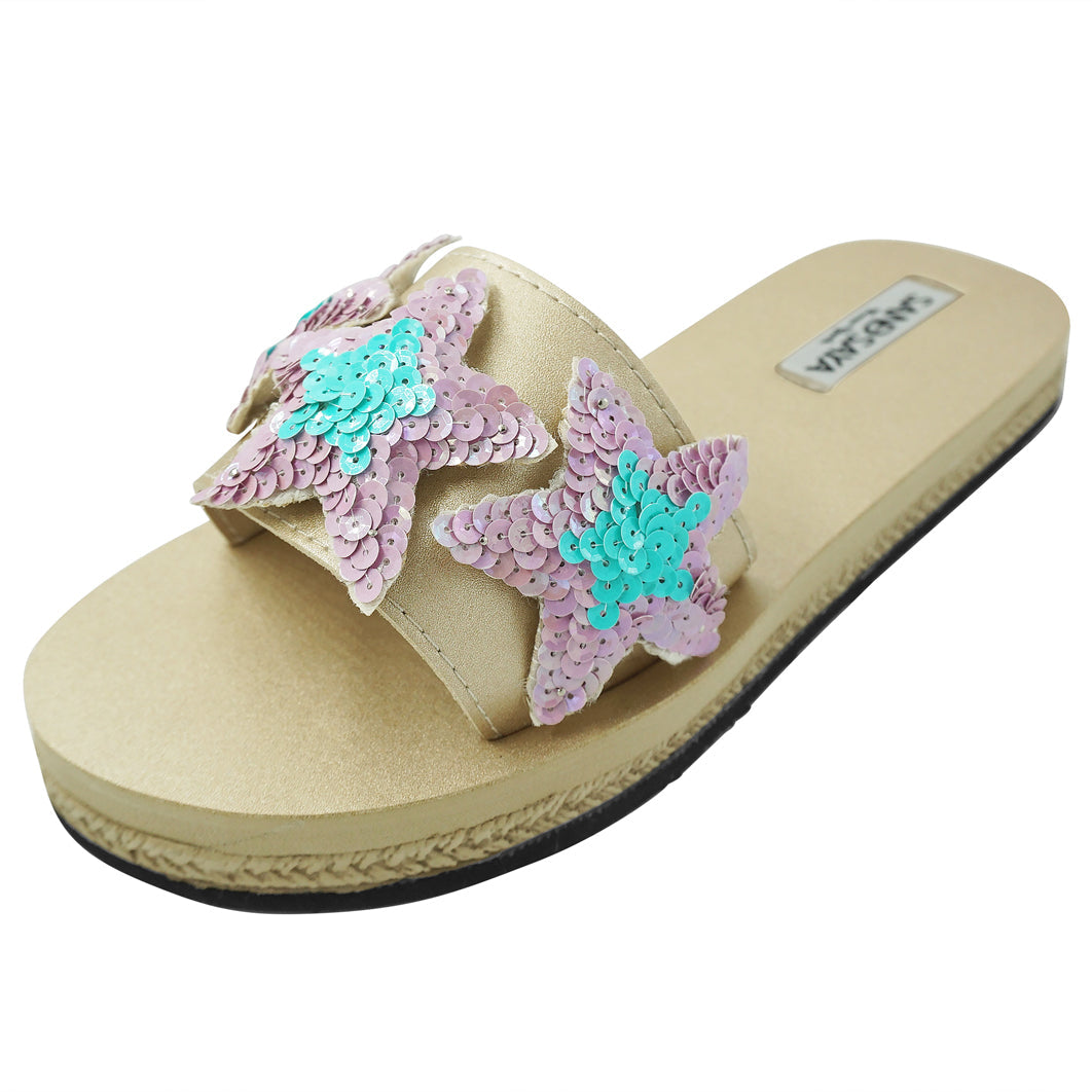 SAND BY SAYA N.Y. - Hamptons Blue Stars - Women’s Espadrille Flat - 3 COLORS -