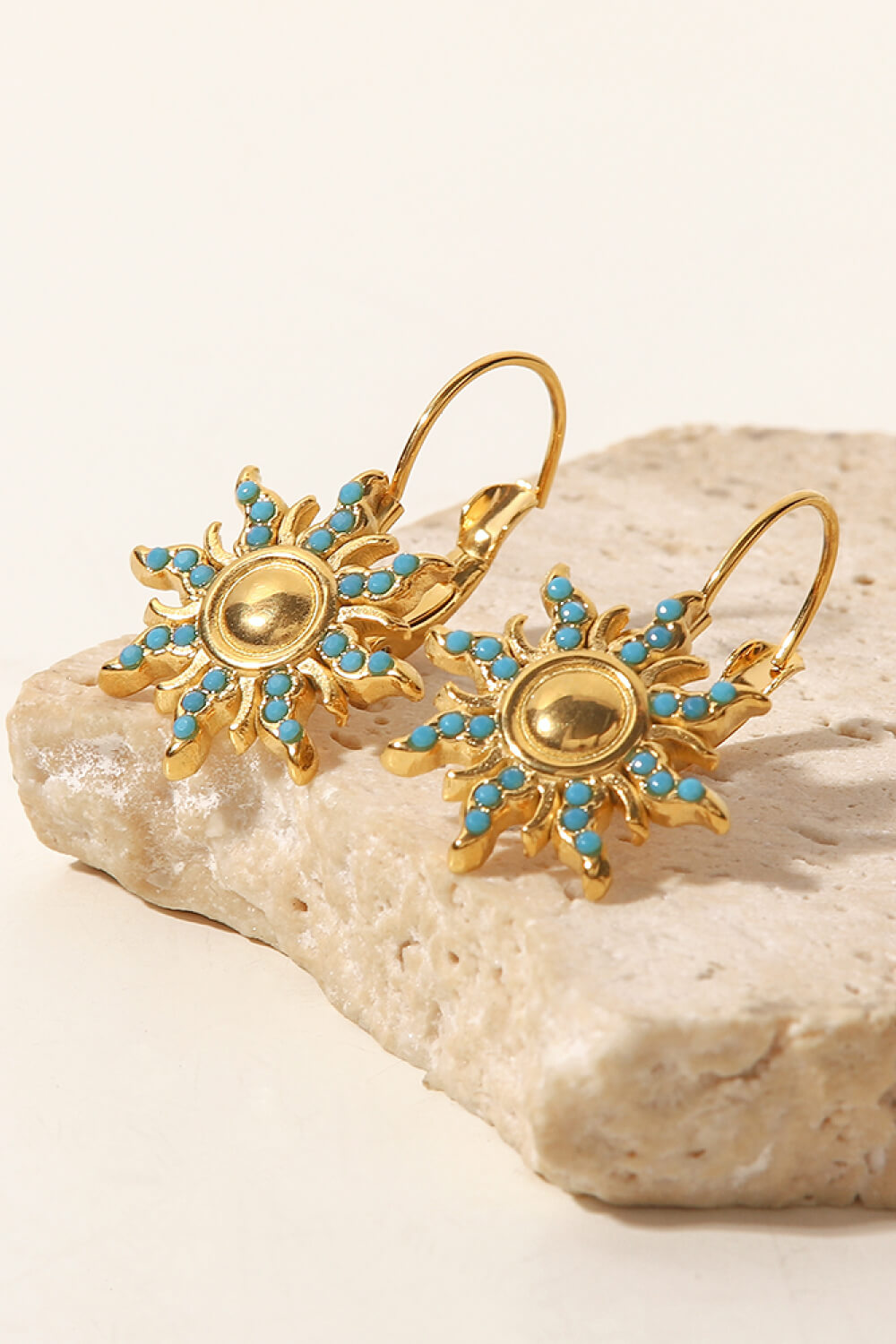 Turquoise Sun Drop Earrings - T -