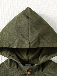 Thumbnail for Buttoned Hoodie with Pockets - T - 1 COLOR -