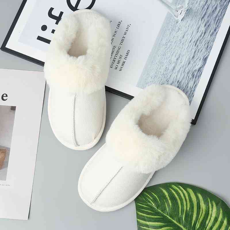 Faux Suede Center Seam Slippers - T - 5 COLORS -