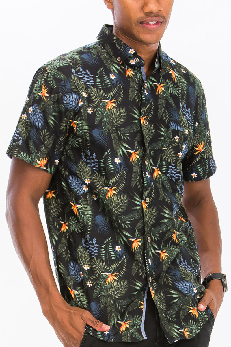 WEIV - Digital Print Hawaiian Short Sleeve Shirt -