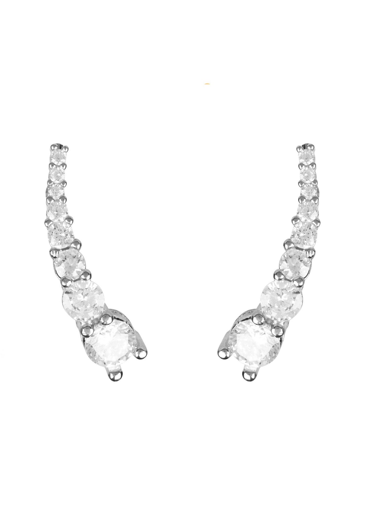 LATELITA - Graduated Ear Climber Pair Silver -