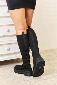 Thumbnail for Comfort Footwear Knee High Platform Sock Boots - T - 1 COLOR -