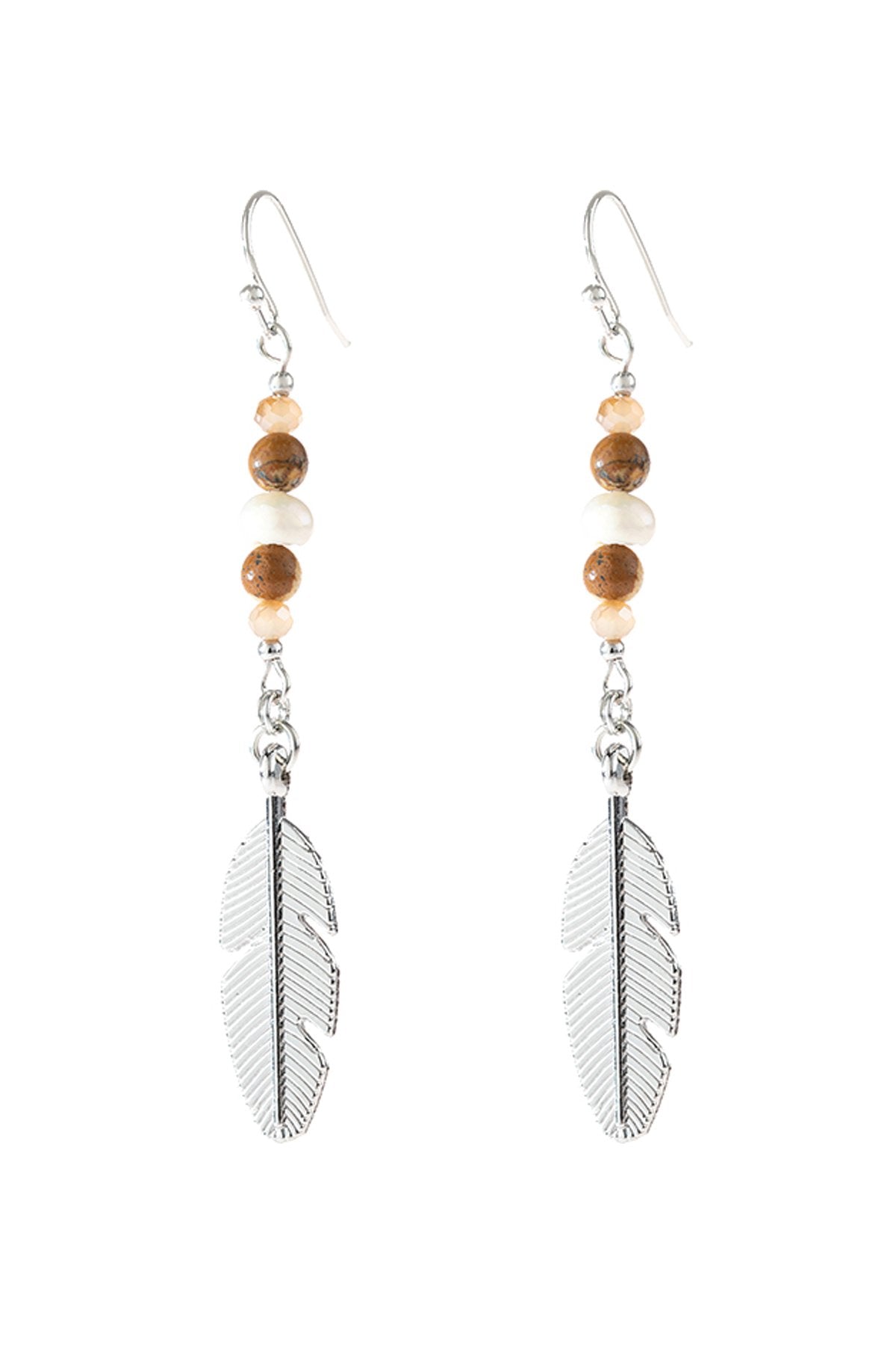 Cast Feather Dangle Earrings - 8 COLORS -