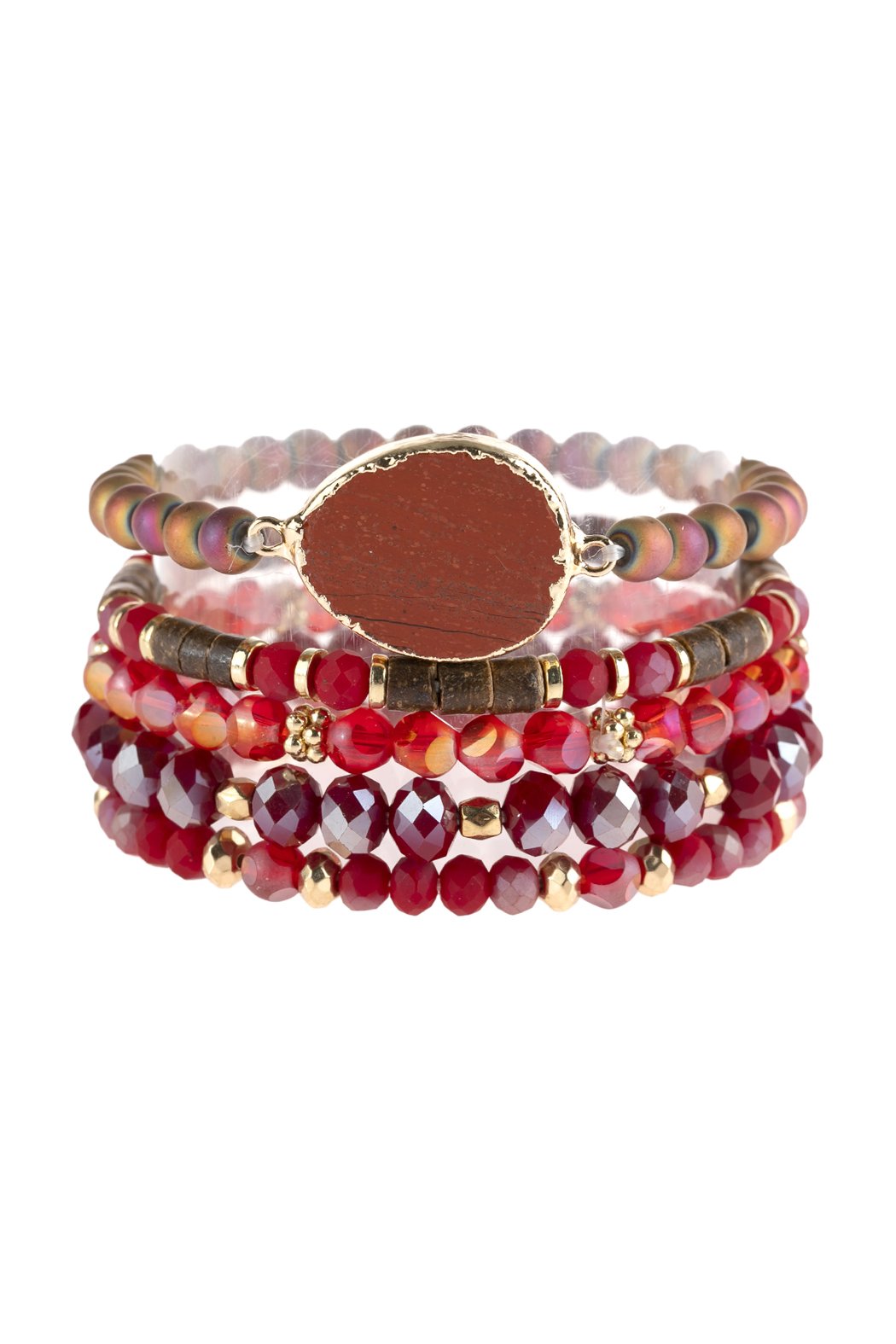 Natural Stone Charm Mixed Beads Bracelets - 7 COLORS -