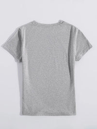 Thumbnail for Sequin Heart Round Neck Short Sleeve T-Shirt - T - 7 COLORS -