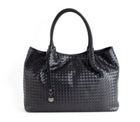 Thumbnail for GUNAS NEW YORK - Naomi - Black Woven Vegan Leather Tote Bag - 1 COLOR -