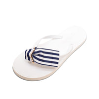 Thumbnail for SAND BY SAYA N.Y. - Marine Park Stripe Bow  - Embellished Flat Flip Flops Sandal - 5 COLORS -