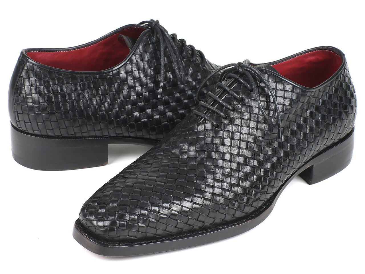 Paul Parkman - Men's Black Woven Leather Oxfords -