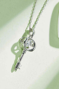 Thumbnail for Adored Moissanite Key Pendant Necklace