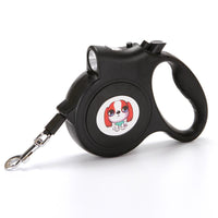 Thumbnail for Savoy - LED Lighted Retractable Nylon Dog Leash - Black -