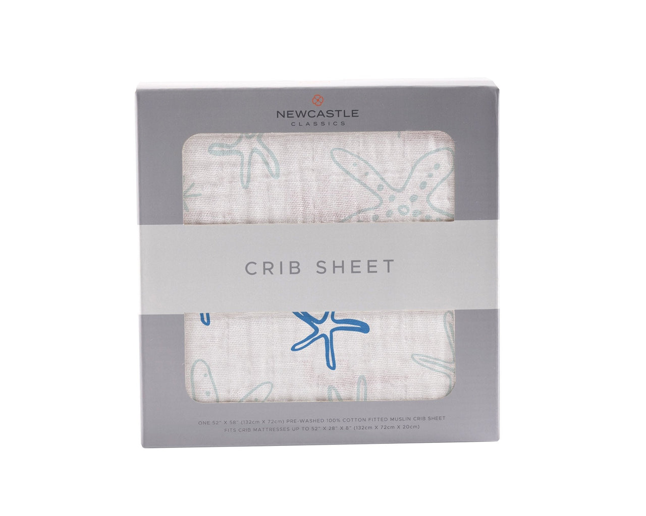 Starfish Cotton Muslin Crib Sheet -