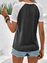 Thumbnail for Color Block Raglan Sleeve Round Neck Tee - T - 4 COLORS -