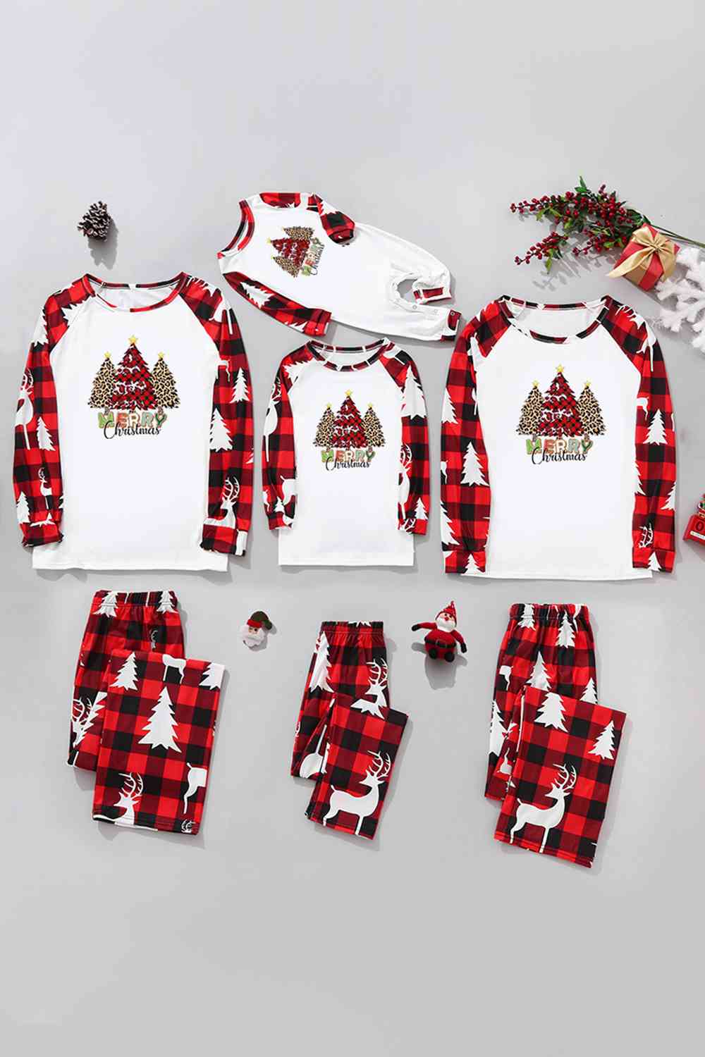 MERRY CHRISTMAS Graphic Top and Pants Set - T - SOLD BY SIZE / 2 PCS. - 4 SIZES -