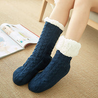 Thumbnail for Contrast Winter Socks - FITS WOMENS SIZES 6 THRU 12 - T - 9 COLORS -