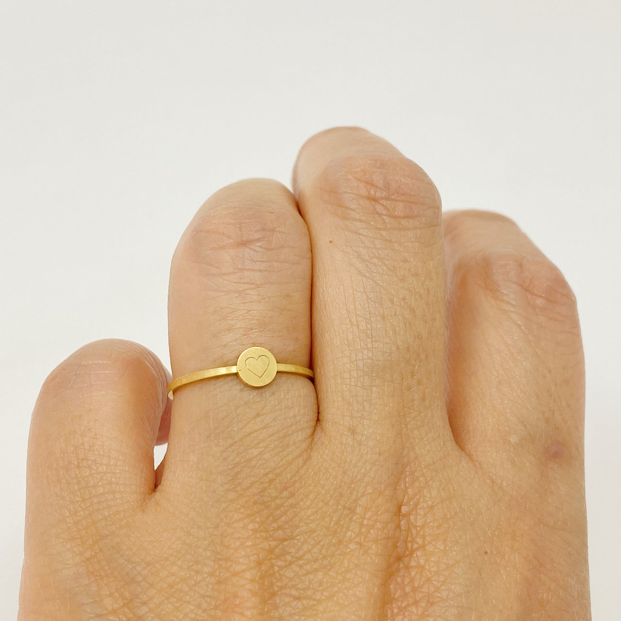 Tiny Disc Stackable Ring - 3 SYMBOLS