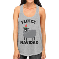 Thumbnail for Fleece Navidad Womens Racerback Tank Top for Christmas Gym Workout - 3 COLORS - MC -