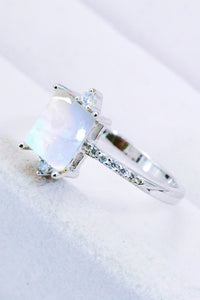 Thumbnail for 925 Sterling Silver Square Moonstone Ring - T - 2 FINISHES -