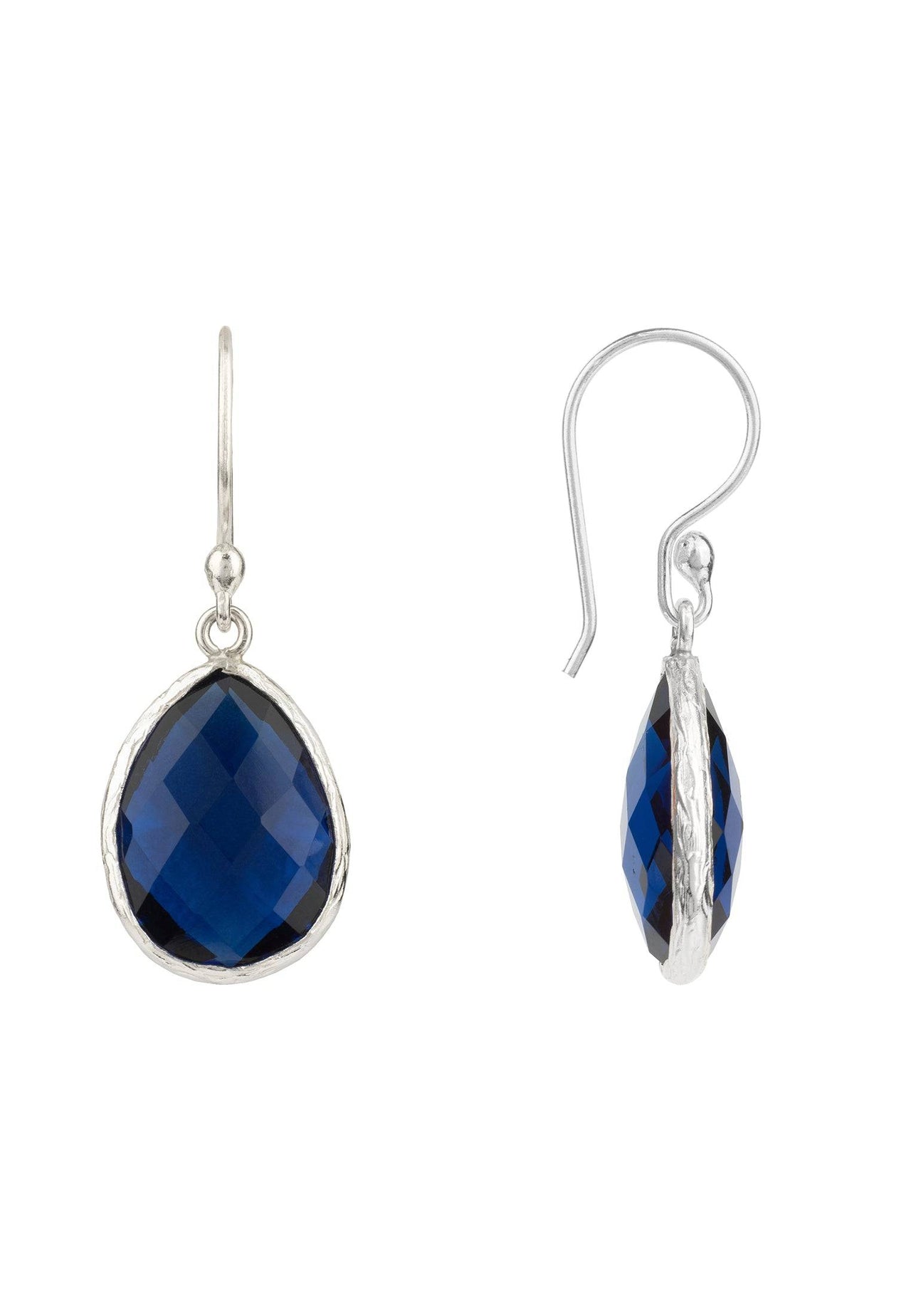 LATELITA - Petite Drop Earrings Sapphire Hydro Silver -