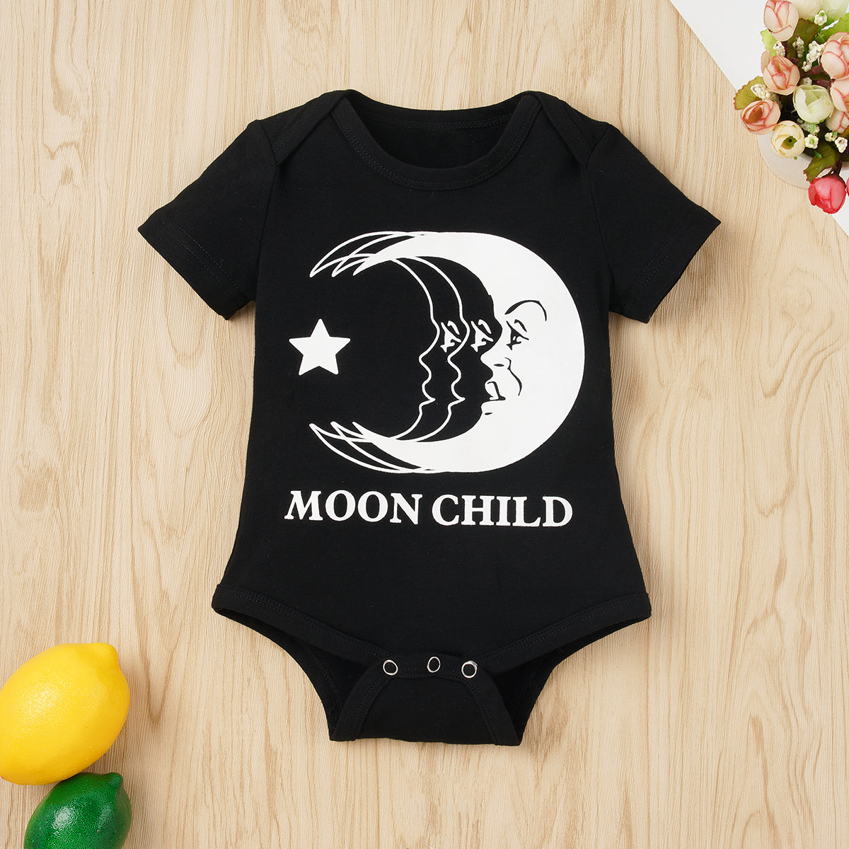 MOON CHILD Graphic Round Neck Bodysuit - T - 4 SIZES - 1 COLOR -