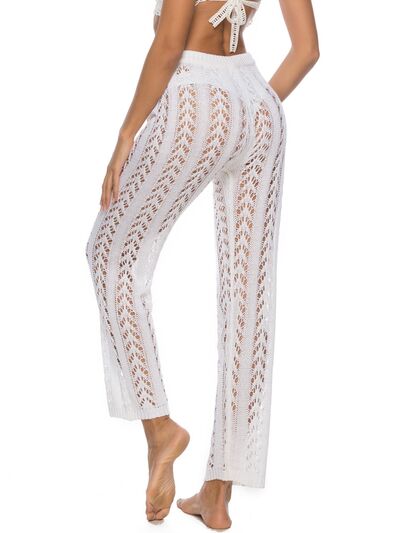 Cutout Drawstring High Waist Beach Pants - T - 3 COLORS -