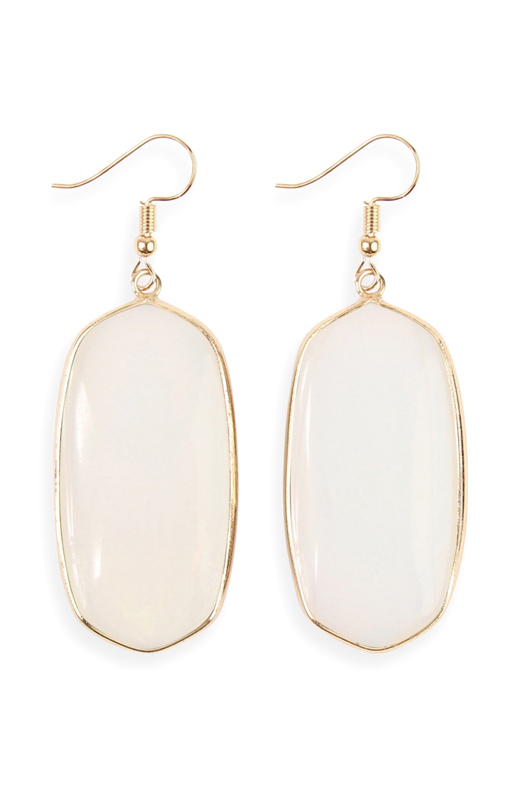 USA - Natural Oval Stone Earrings - 9 COLORS -