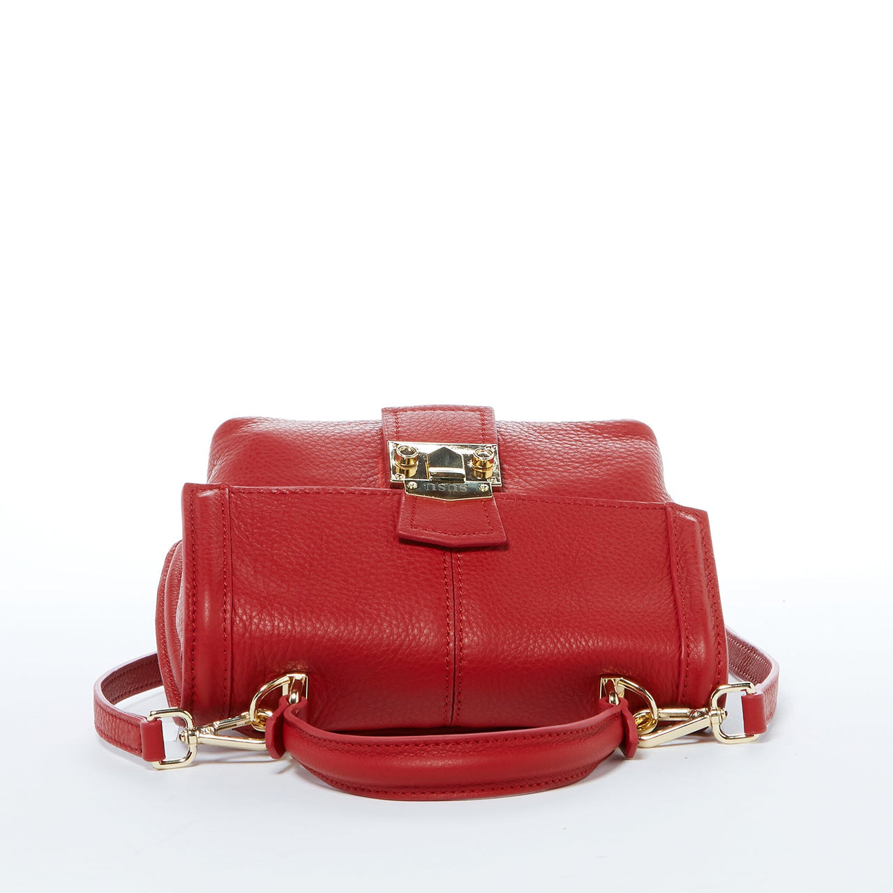 Linda Red Leather Backpack Purse -