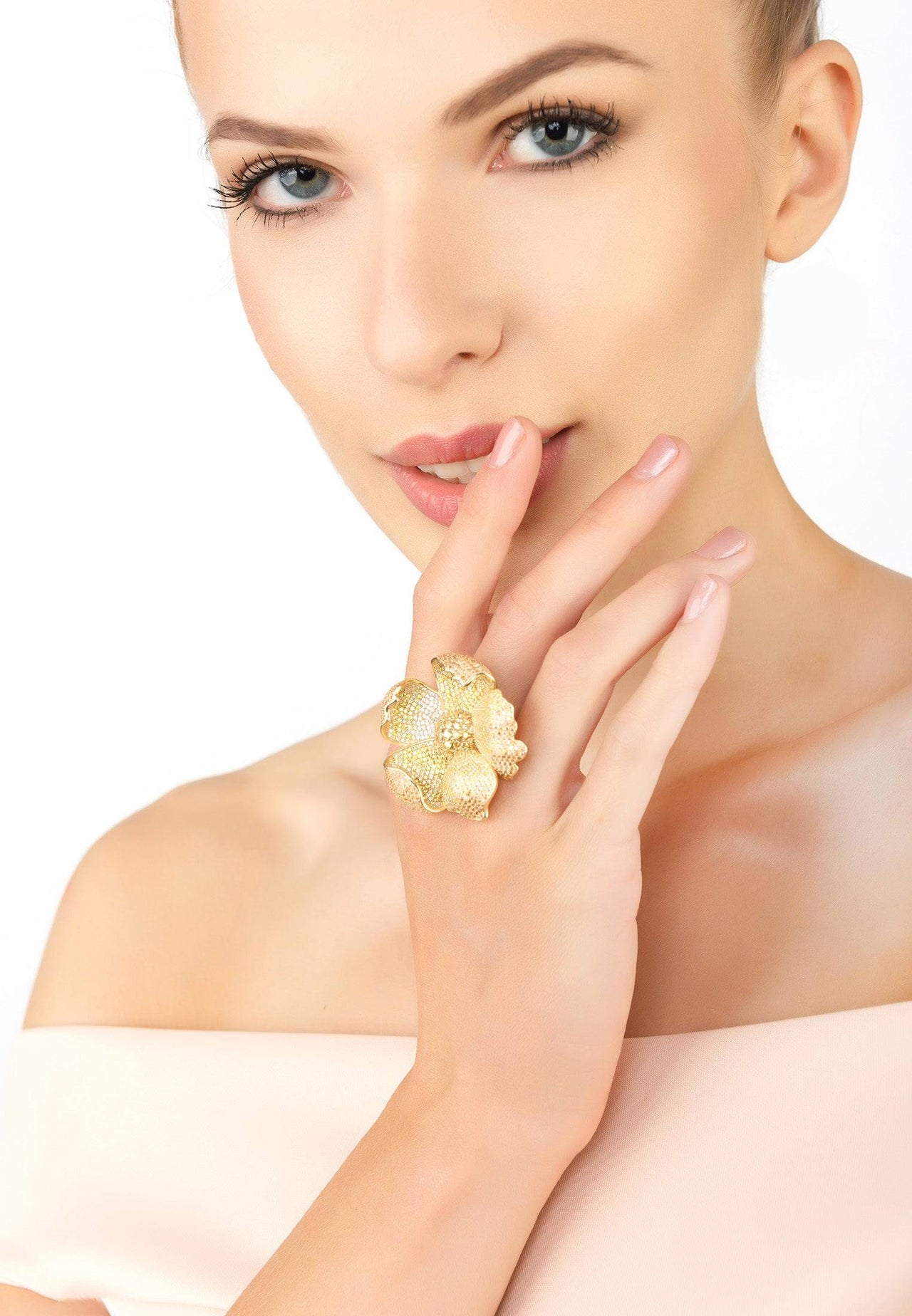 LATELITA - Poppy Flower Lemon Ring Gold -