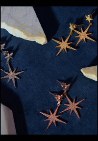 Thumbnail for LATELITA - Petite Star Burst Drop Earrings Gold -