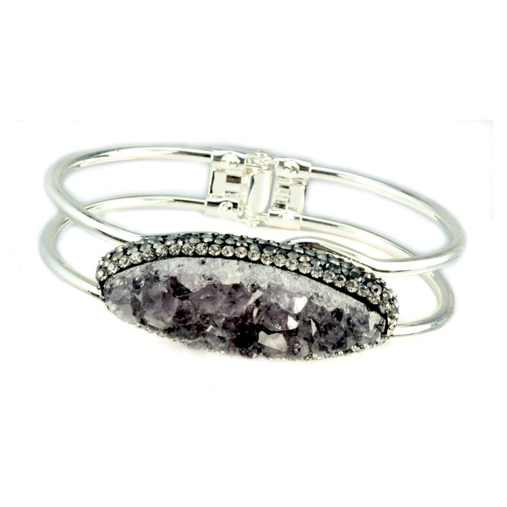 Christy Jean - Amethyst Druzy Bracelet in Silver -