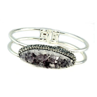 Thumbnail for Christy Jean - Amethyst Druzy Bracelet in Silver -