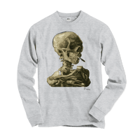 Thumbnail for Van Gogh Skull of a Skeleton With Burning Cigarette - Long Sleeve Shirt - 5 COLORS -