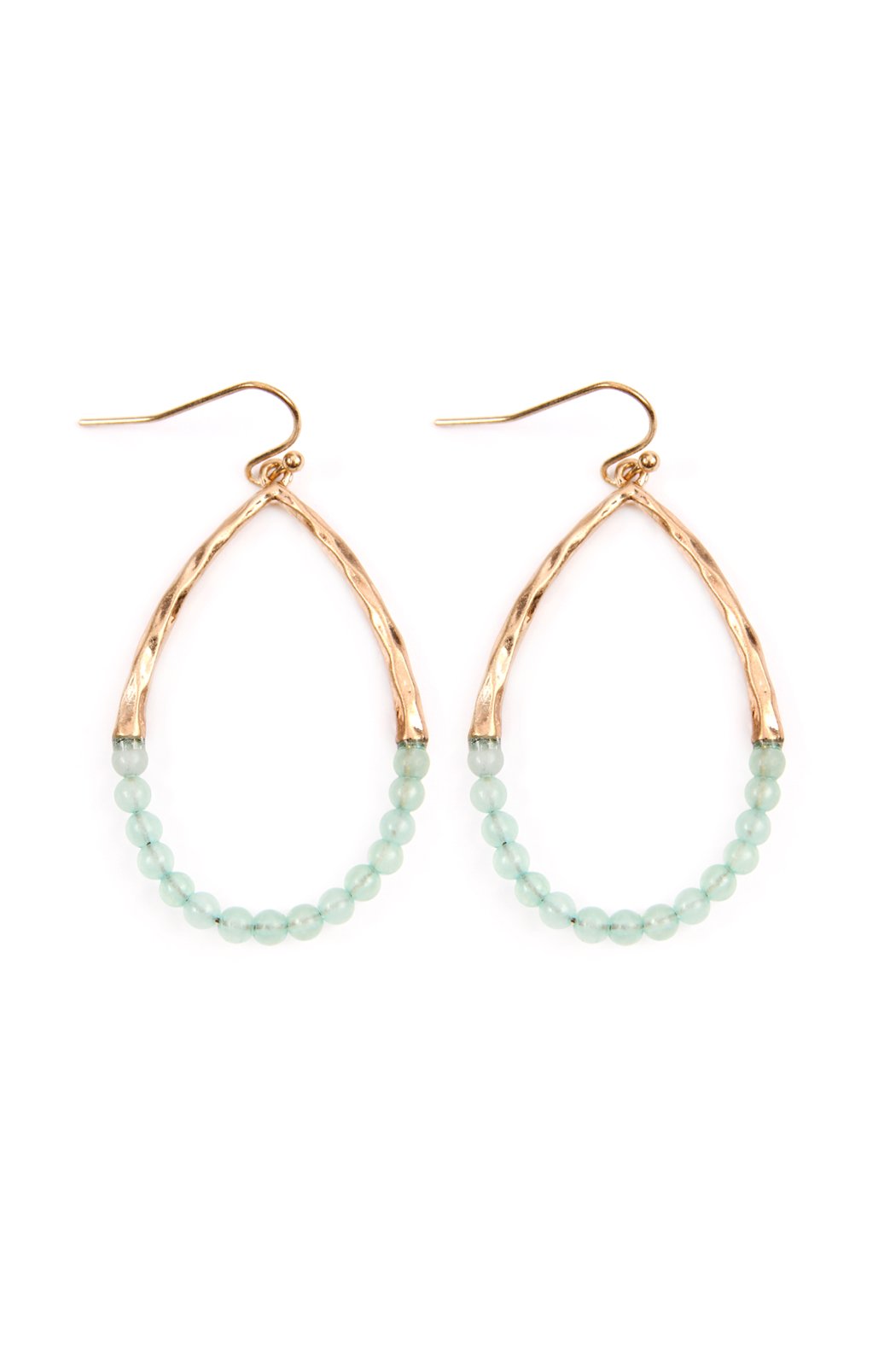 Riah Fashion - Semi Precious Pear Shape Earrings - 9 COLORS -