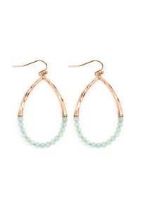 Thumbnail for Riah Fashion - Semi Precious Pear Shape Earrings - 9 COLORS -