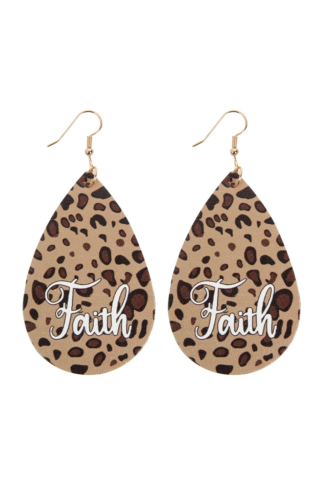 "Faith" Animal Print Leather Fish Hook Earrings - 4 COLORS -