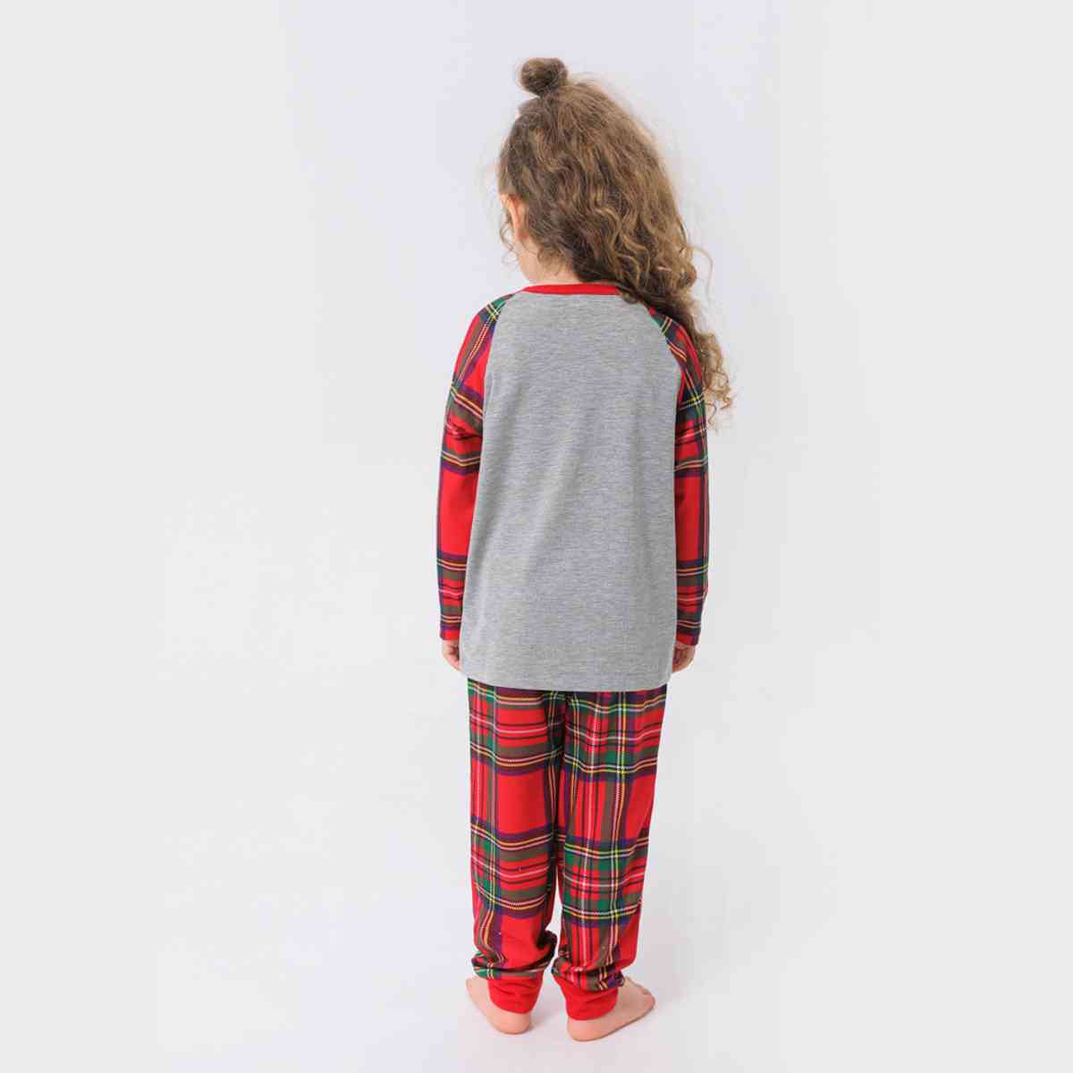 KIDS MERRY CHRISTMAS Graphic Top and Plaid Pants Set - T -