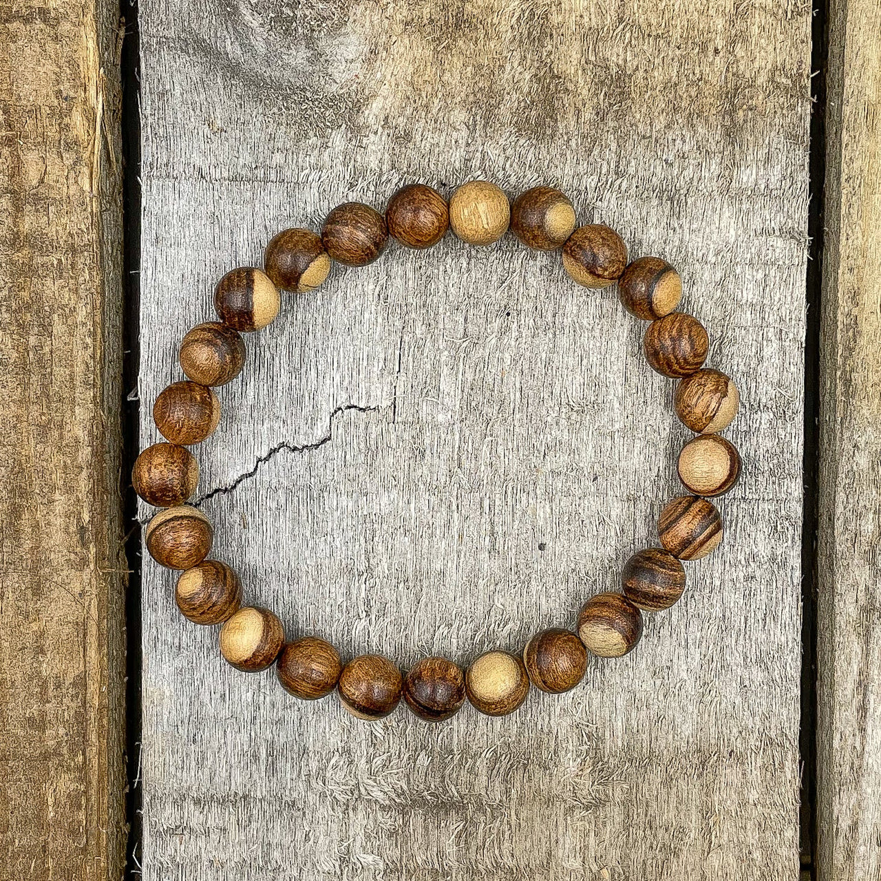 Union - Dual Brown Sandalwood Mala Beaded Bracelet -