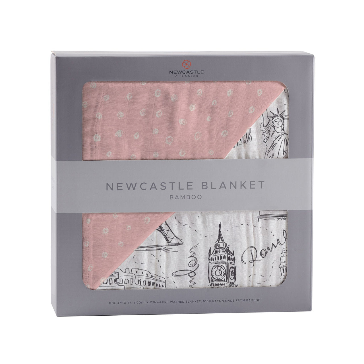 Pearl Polka Dot and London, Paris, New York Newcastle Blanket -