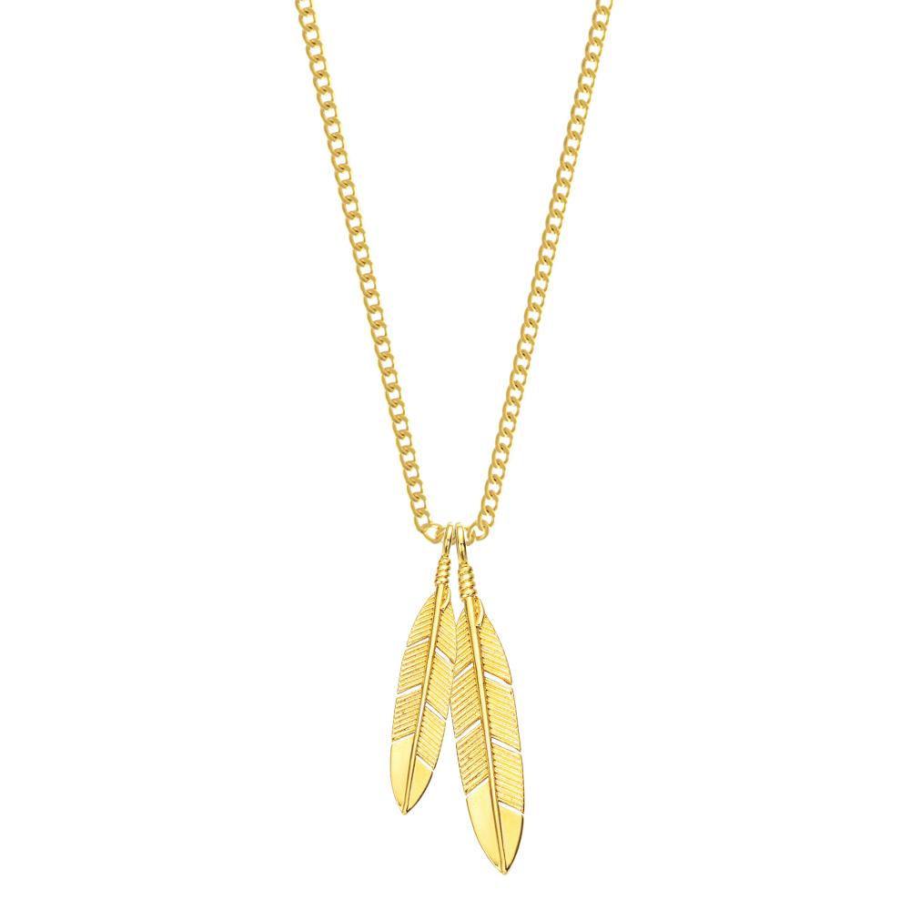 Mister - Feather Necklace - 3 CHAIN FINISHES - 2 PENDANT COLORS -