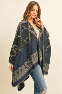 Thumbnail for Riah Fashion - Native American Pattern Open Front Kimono -