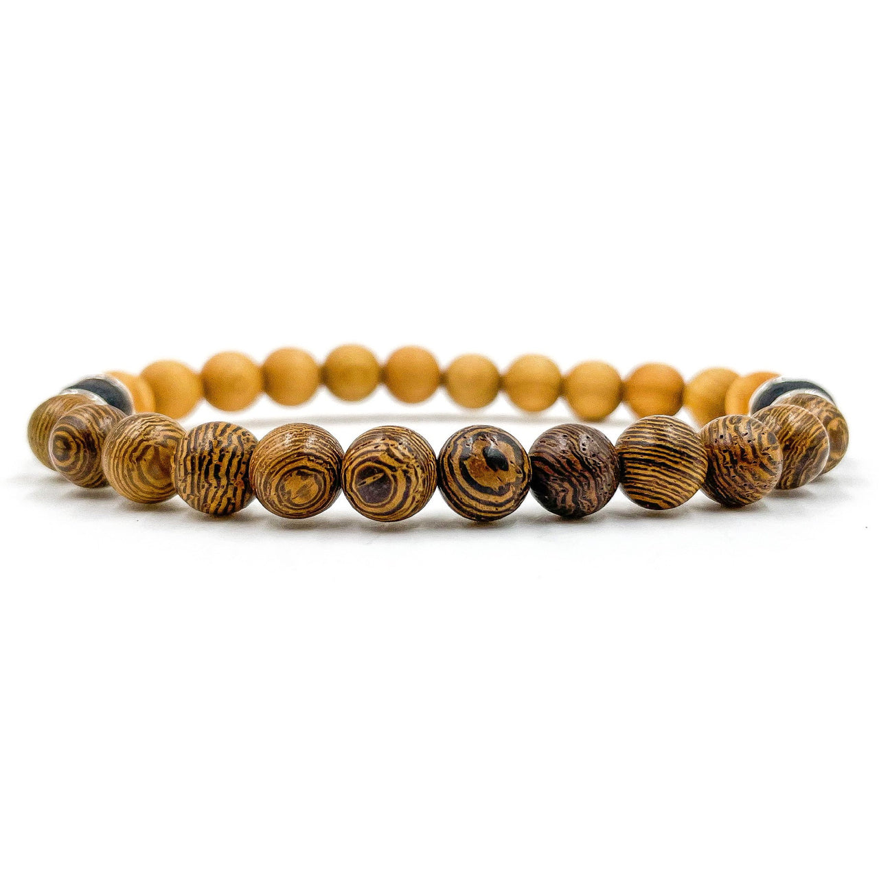 Westland - Zebrawood, Cedar, & Lava Rock Mala Beaded Bracelet -