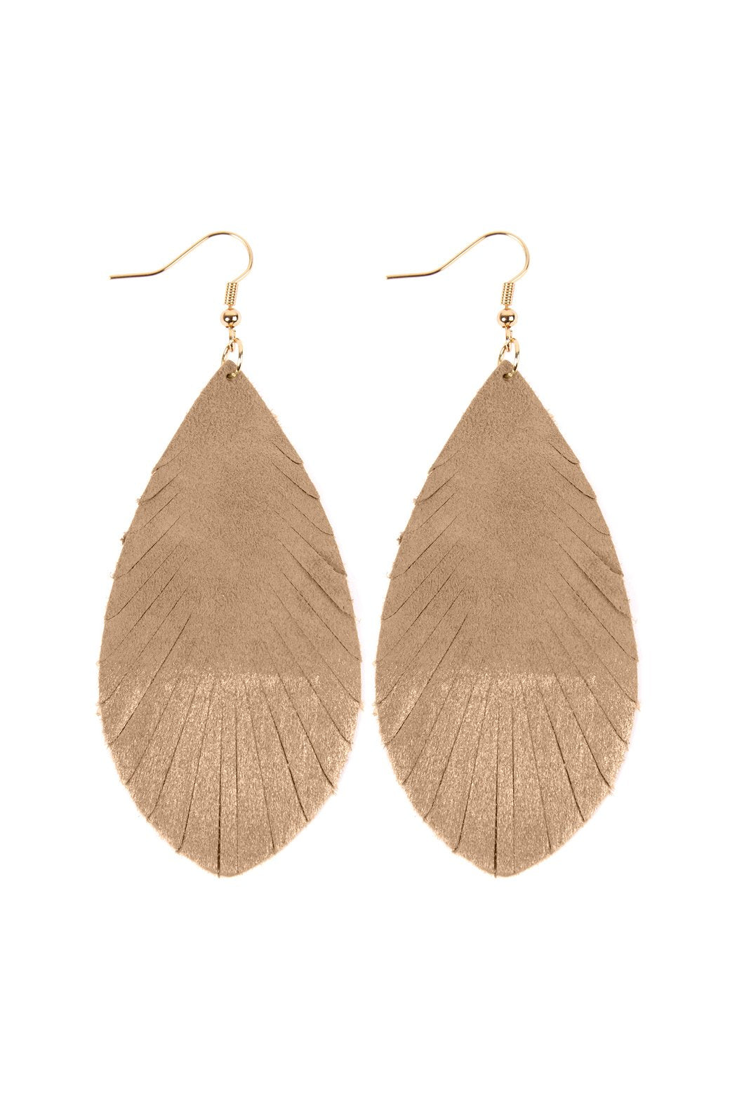 Grunge Tone Fringe Drop Leather Earrings - 12 COLORS -