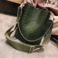 Thumbnail for Blake Shoulder Bag - Olive Croc - 1 COLOR -