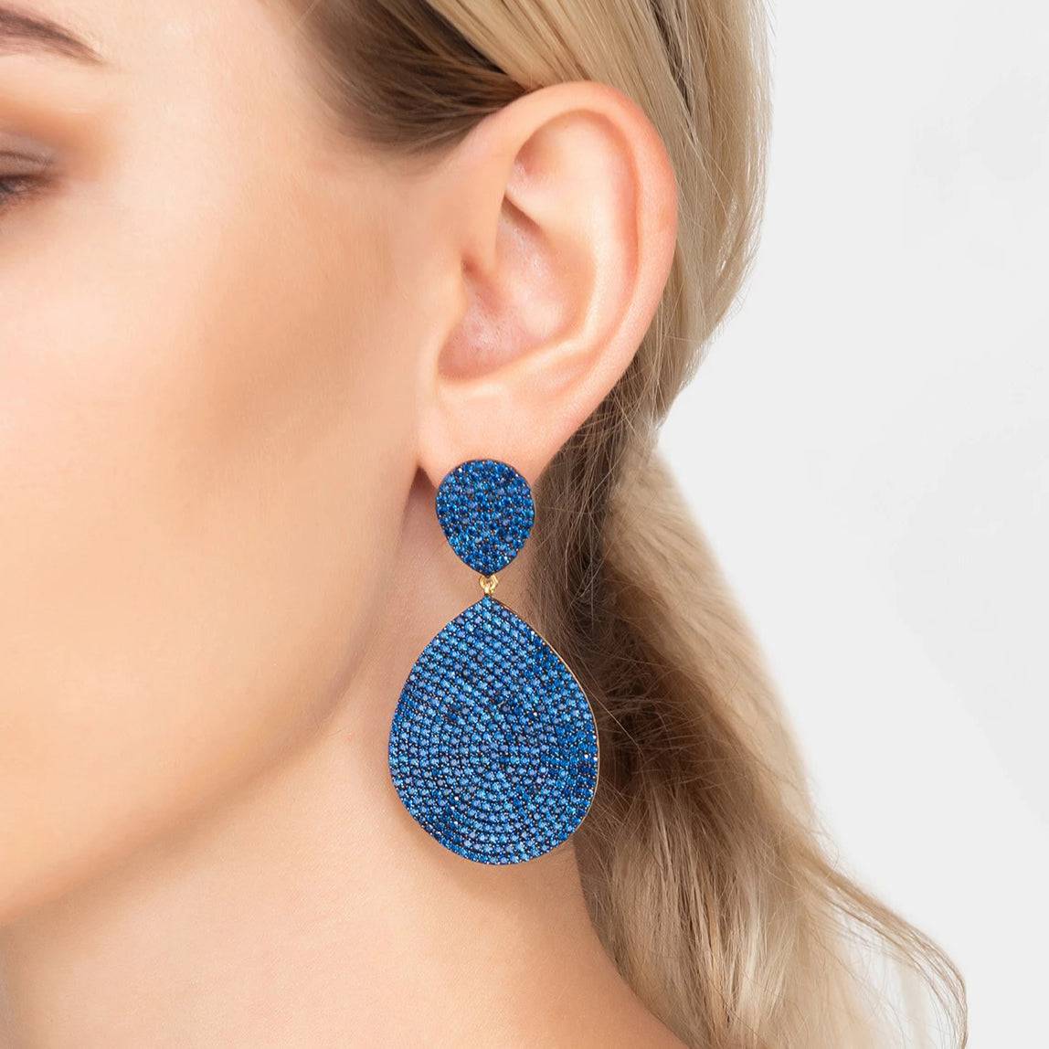 LATELITA - Monte Carlo Earrings Gold Sapphire Zircon -